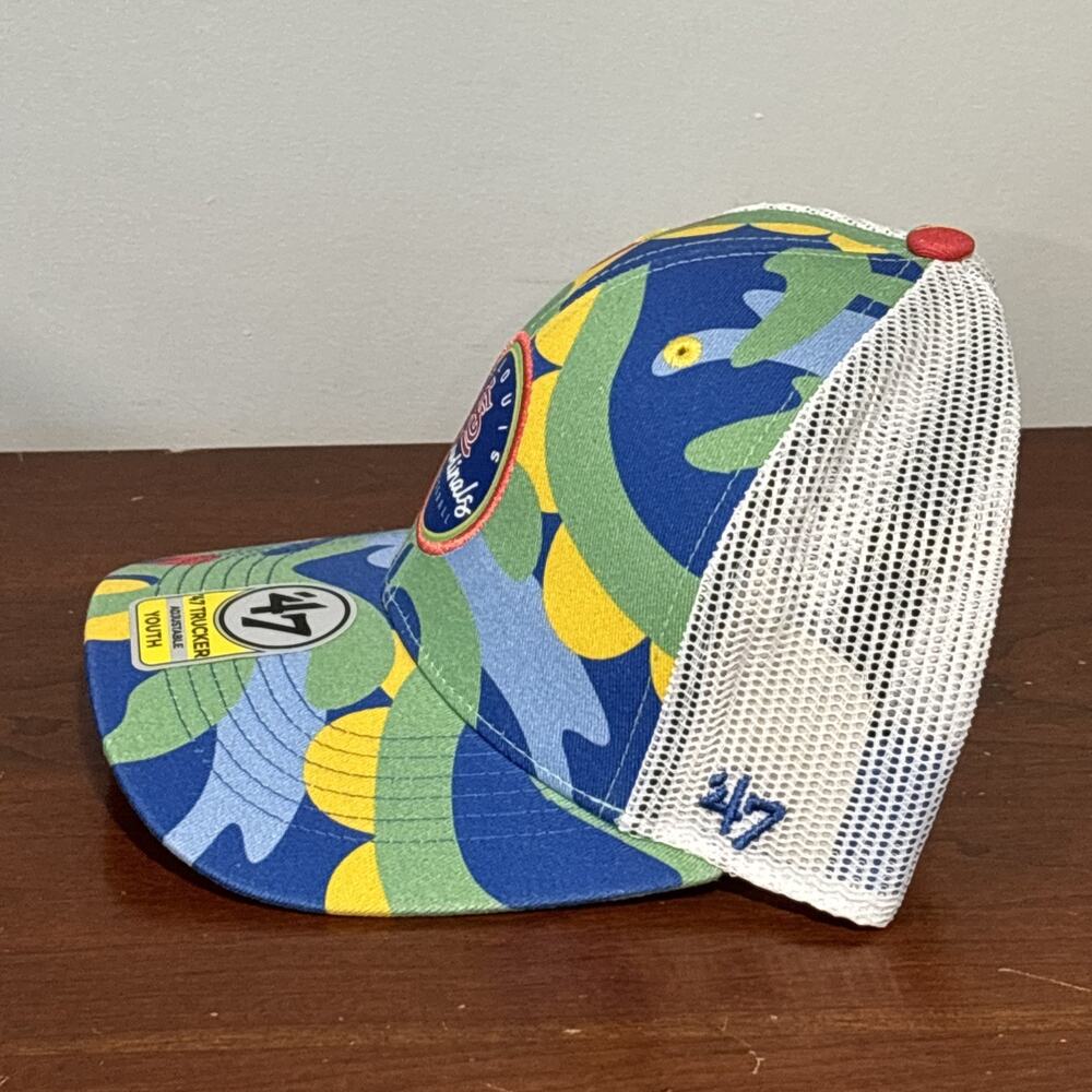 '47 Brand St Louis Cardinals Youth Hat Boys Blue Snapback Trucker Mesh New - Picture 2 of 6